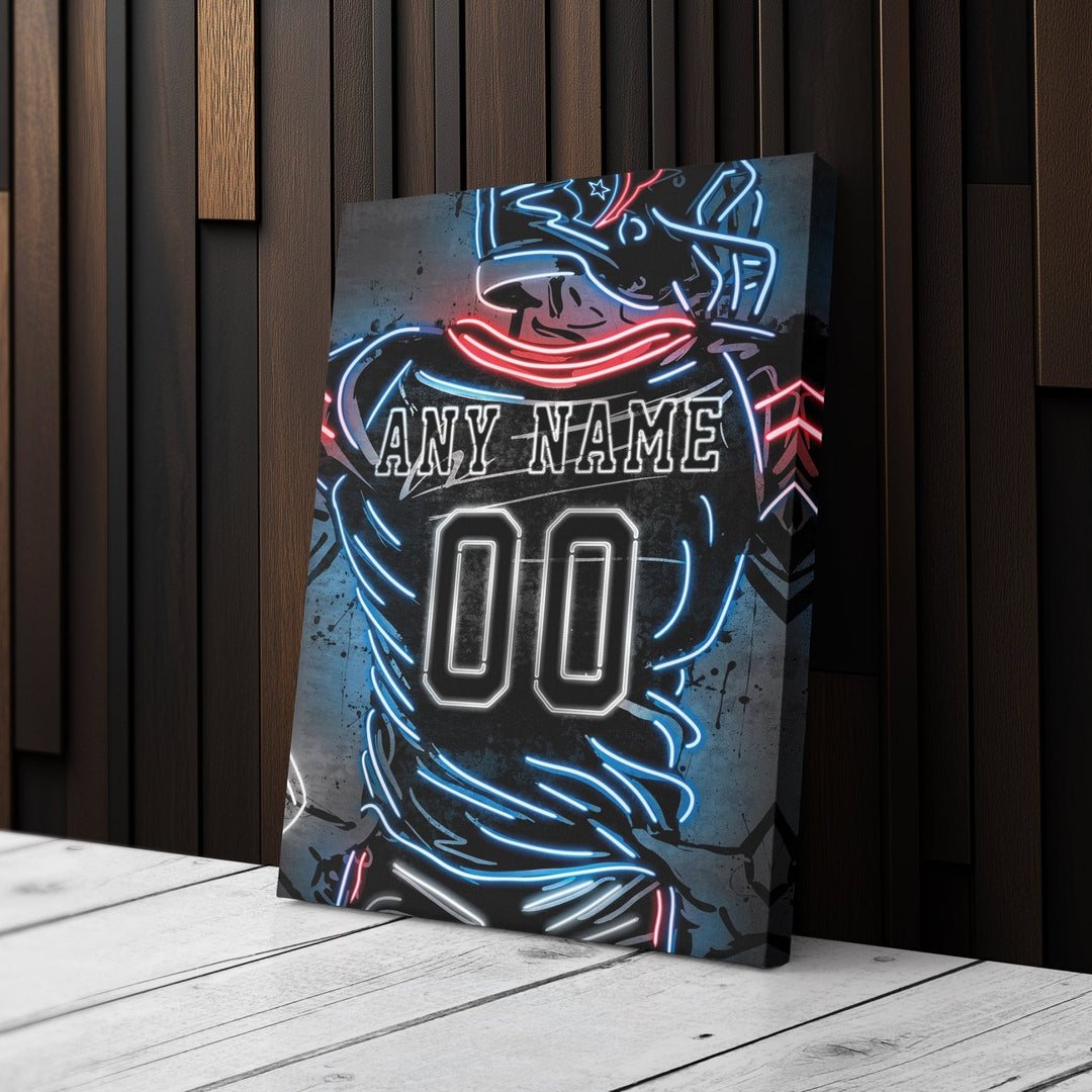 Houston Texans Custom Jersey Canvas | Neon Wall Art - CanvasNeon