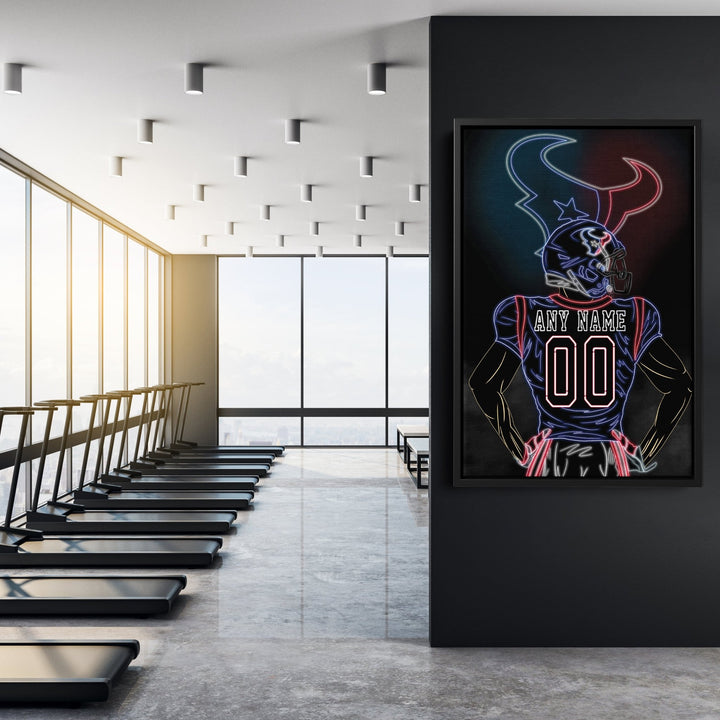Houston Texans Personalized Jersey Canvas | Neon Wall Art - CanvasNeon