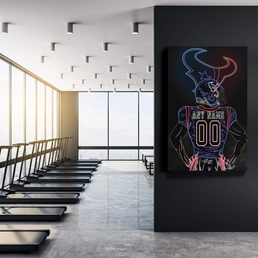 Houston Texans Personalized Jersey Canvas | Neon Wall Art - CanvasNeon