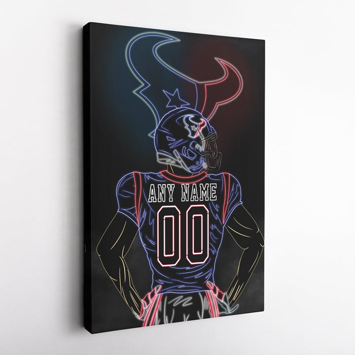 Houston Texans Personalized Jersey Canvas | Neon Wall Art - CanvasNeon