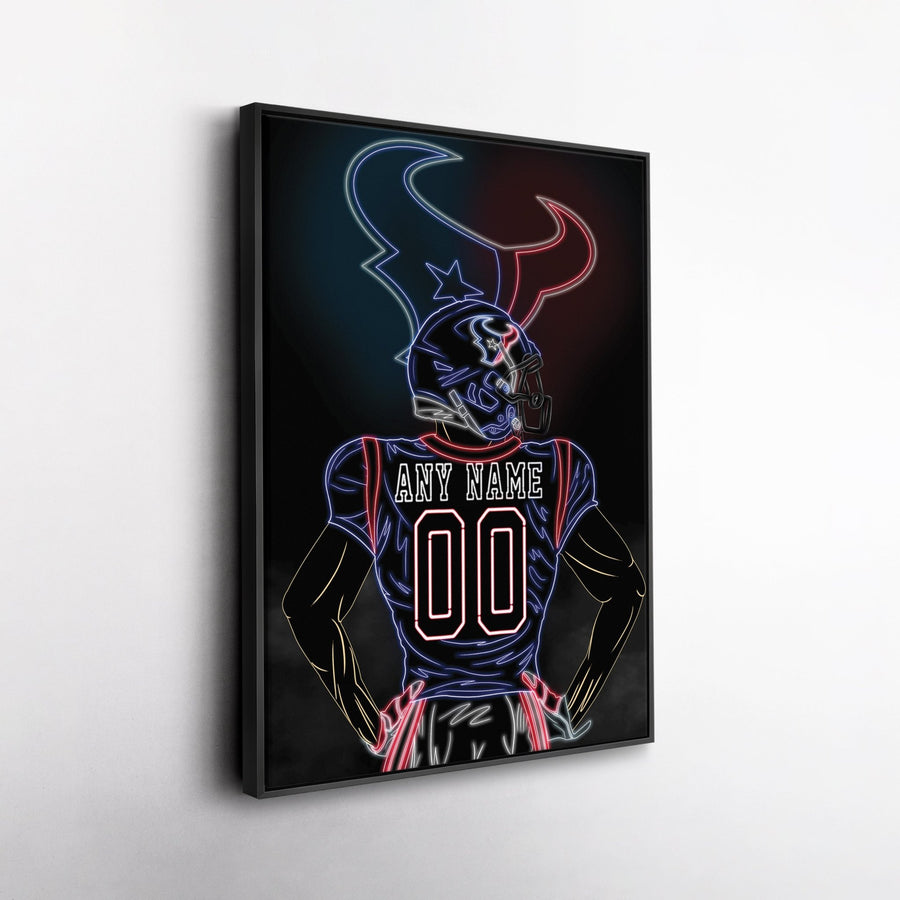 Houston Texans Personalized Jersey Canvas | Neon Wall Art - CanvasNeon