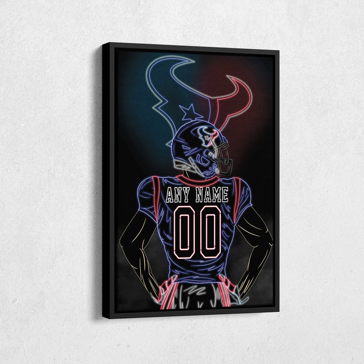 Houston Texans Personalized Jersey Canvas | Neon Wall Art - CanvasNeon