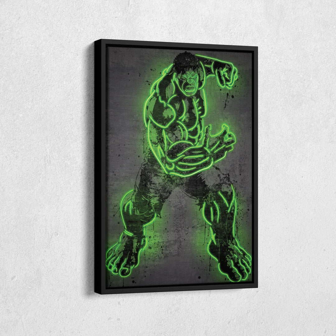 Hulk Canvas | Marvel Neon Wall Art - CanvasNeon