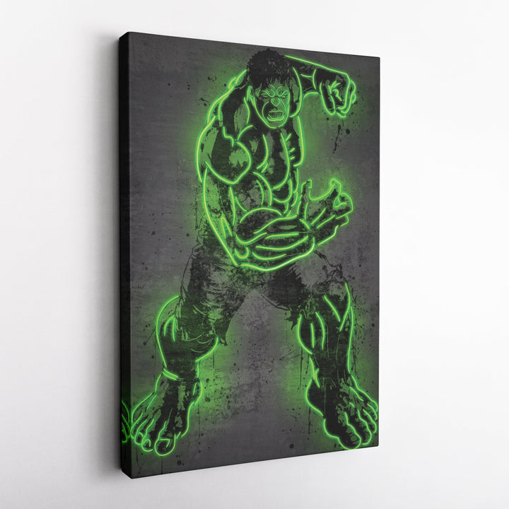 Hulk Canvas | Marvel Neon Wall Art - CanvasNeon