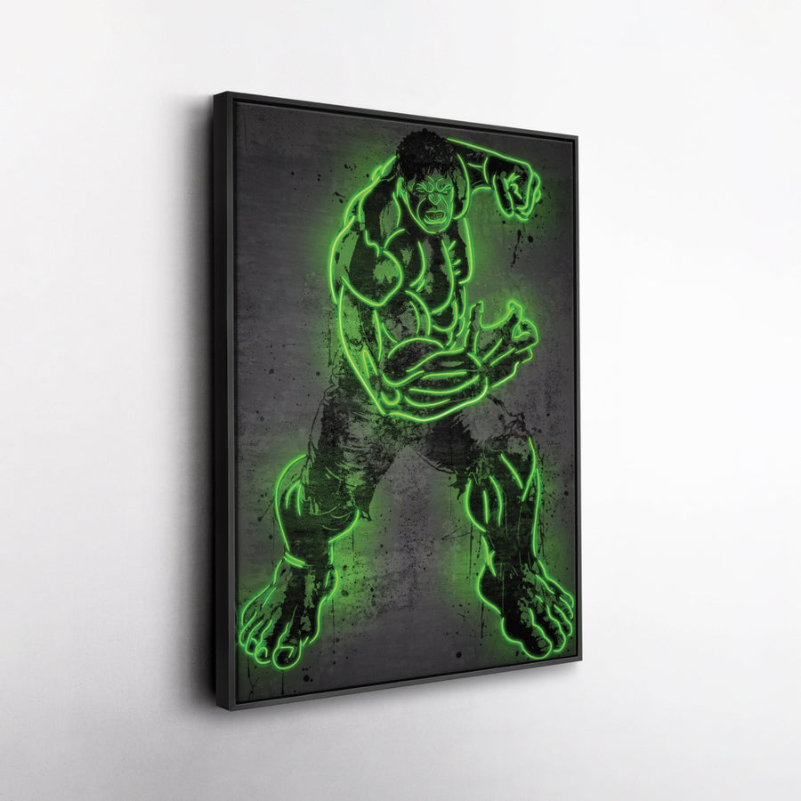 Hulk Canvas | Marvel Neon Wall Art - CanvasNeon