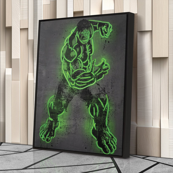 Hulk Canvas | Marvel Neon Wall Art - CanvasNeon