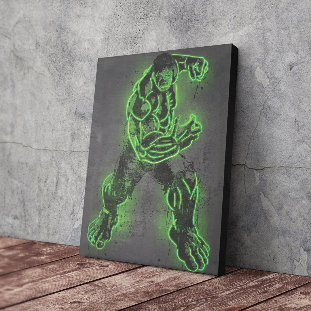 Hulk Canvas | Marvel Neon Wall Art - CanvasNeon