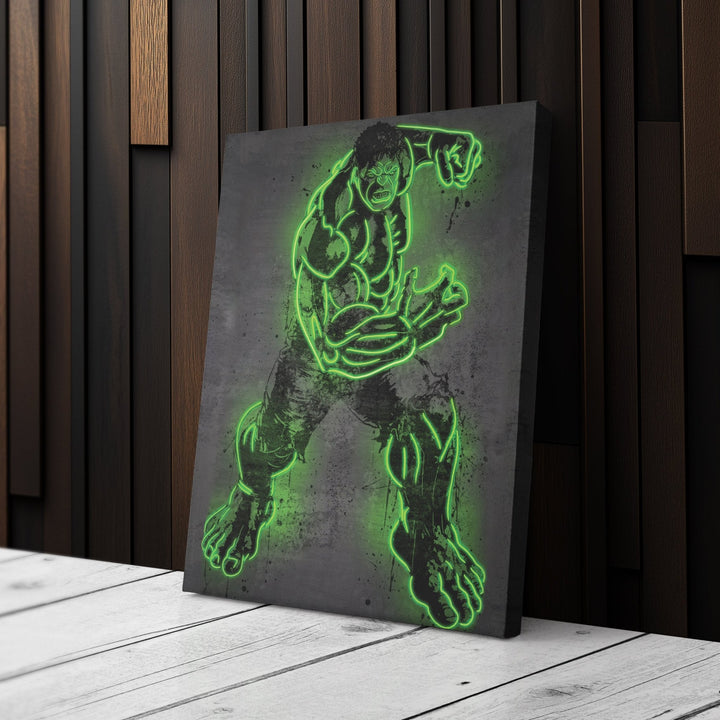 Hulk Canvas | Marvel Neon Wall Art - CanvasNeon