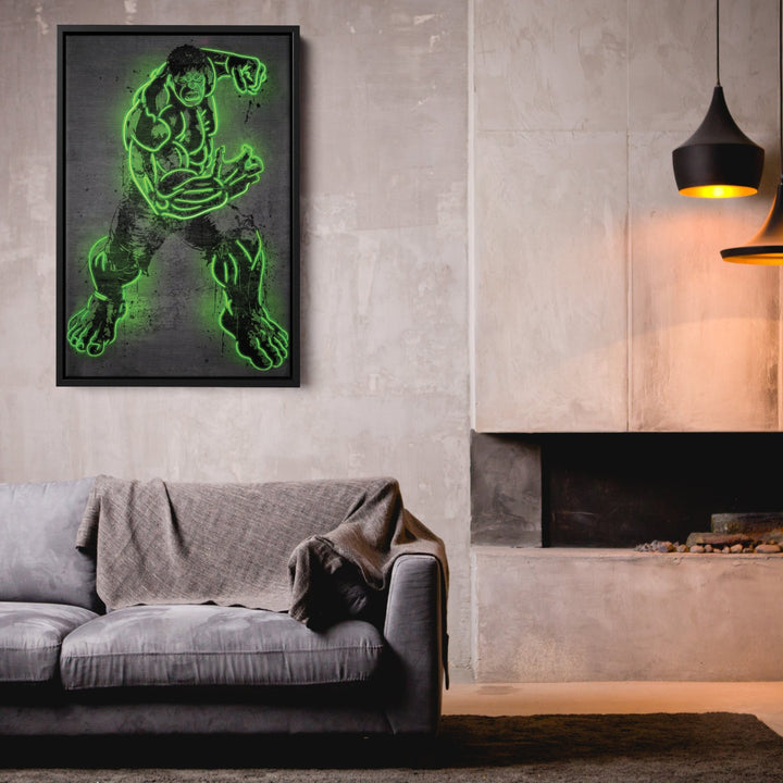 Hulk Canvas | Marvel Neon Wall Art - CanvasNeon