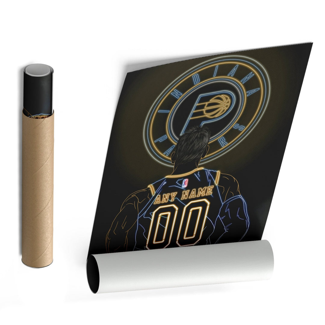 Indiana Pacers Personalized Jersey Canvas | Neon Wall Art - CanvasNeon