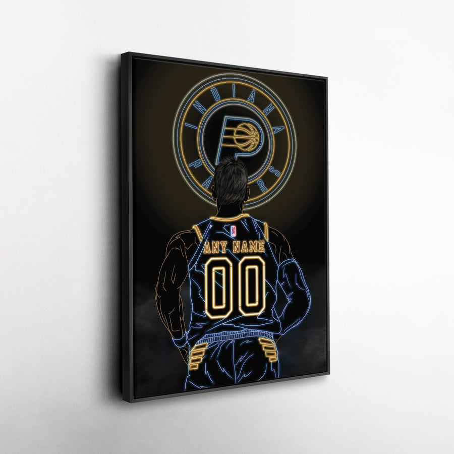 Indiana Pacers Personalized Jersey Canvas | Neon Wall Art - CanvasNeon