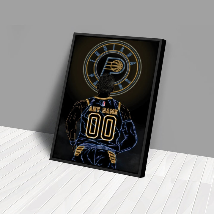 Indiana Pacers Personalized Jersey Canvas | Neon Wall Art - CanvasNeon