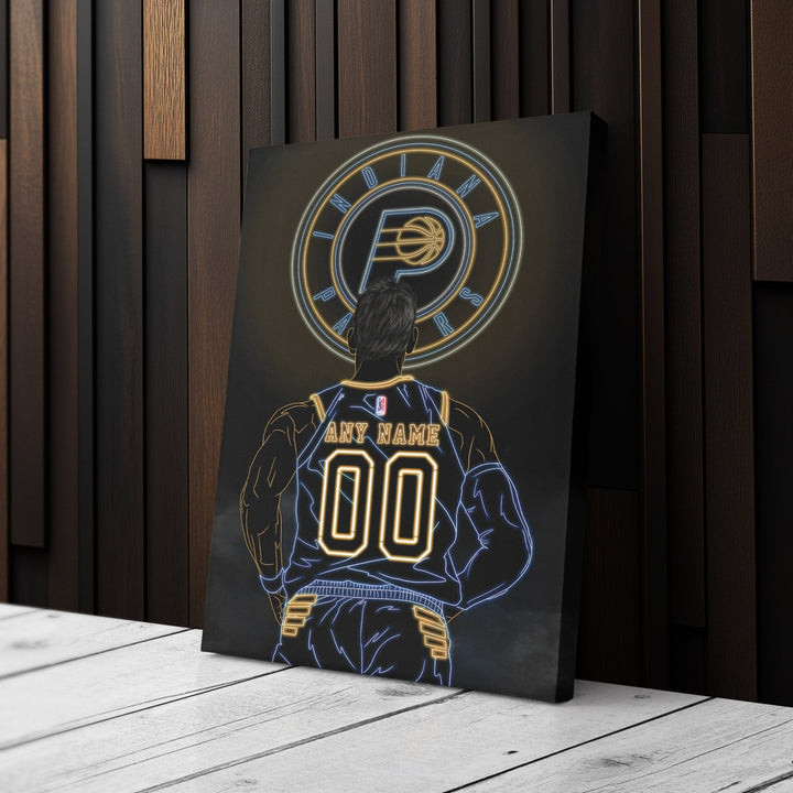 Indiana Pacers Personalized Jersey Canvas | Neon Wall Art - CanvasNeon