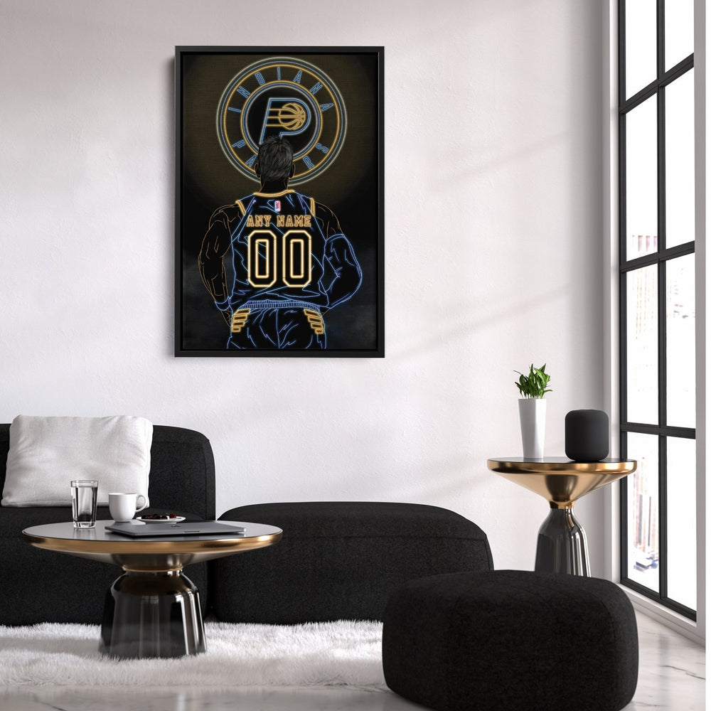 Indiana Pacers Personalized Jersey Canvas | Neon Wall Art - CanvasNeon