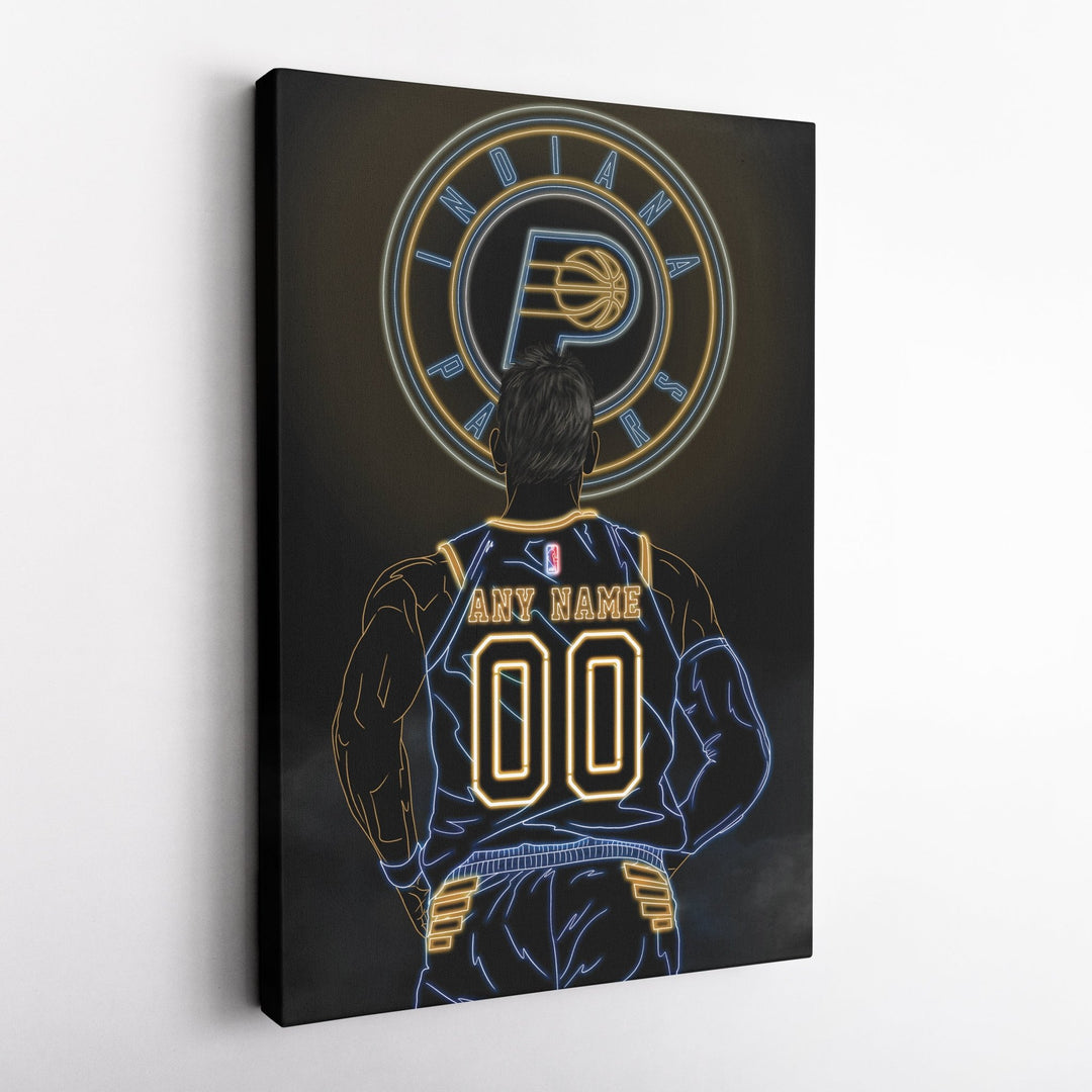 Indiana Pacers Personalized Jersey Canvas | Neon Wall Art - CanvasNeon