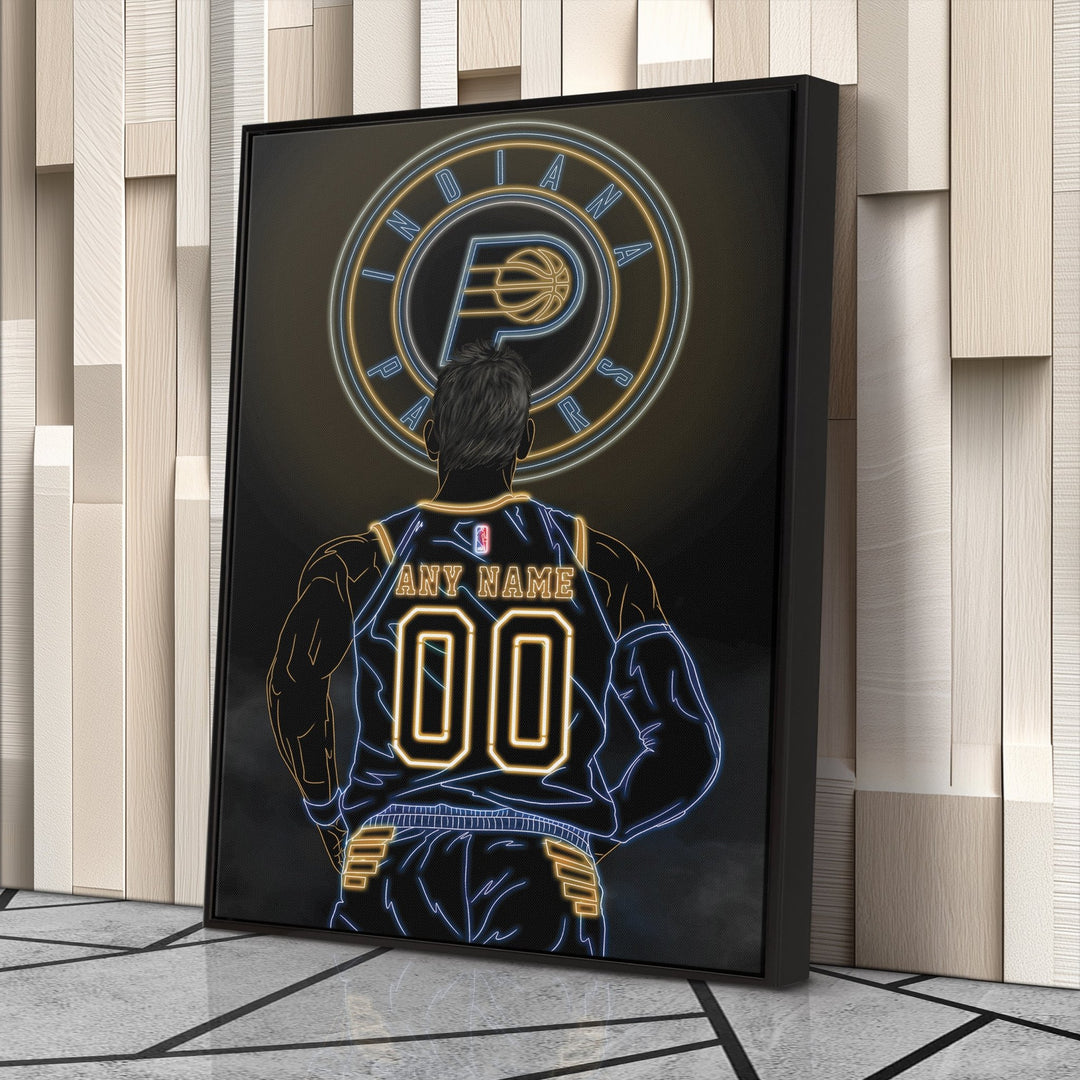 Indiana Pacers Personalized Jersey Canvas | Neon Wall Art - CanvasNeon