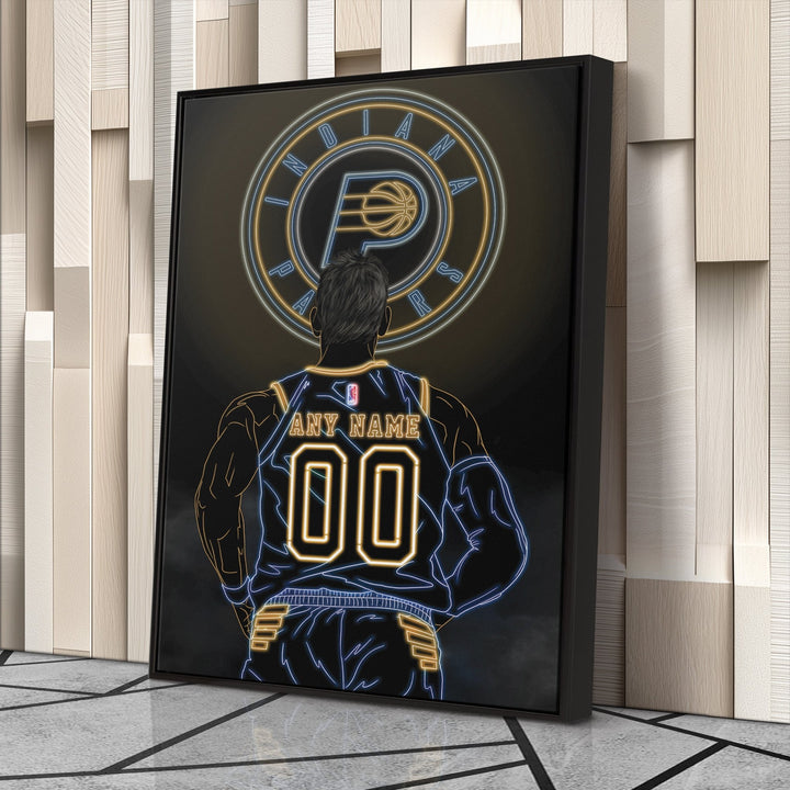 Indiana Pacers Personalized Jersey Canvas | Neon Wall Art - CanvasNeon