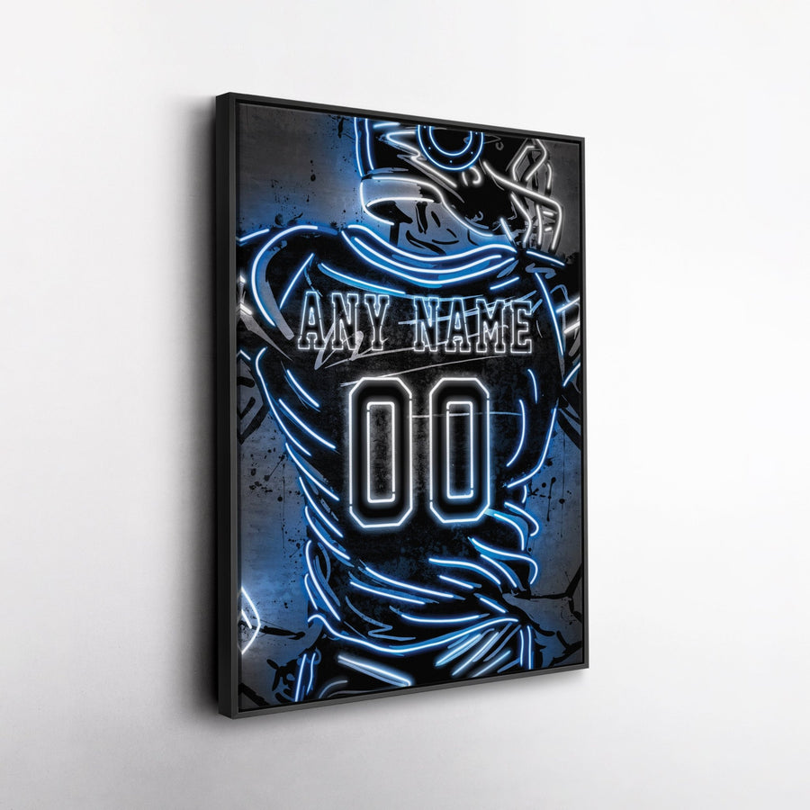 Indianapolis Colts Custom Jersey Canvas | Neon Wall Art - CanvasNeon