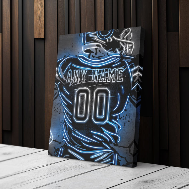 Indianapolis Colts Custom Jersey Canvas | Neon Wall Art - CanvasNeon