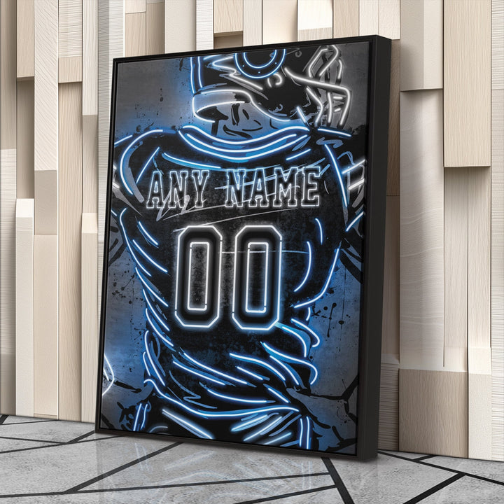 Indianapolis Colts Custom Jersey Canvas | Neon Wall Art - CanvasNeon
