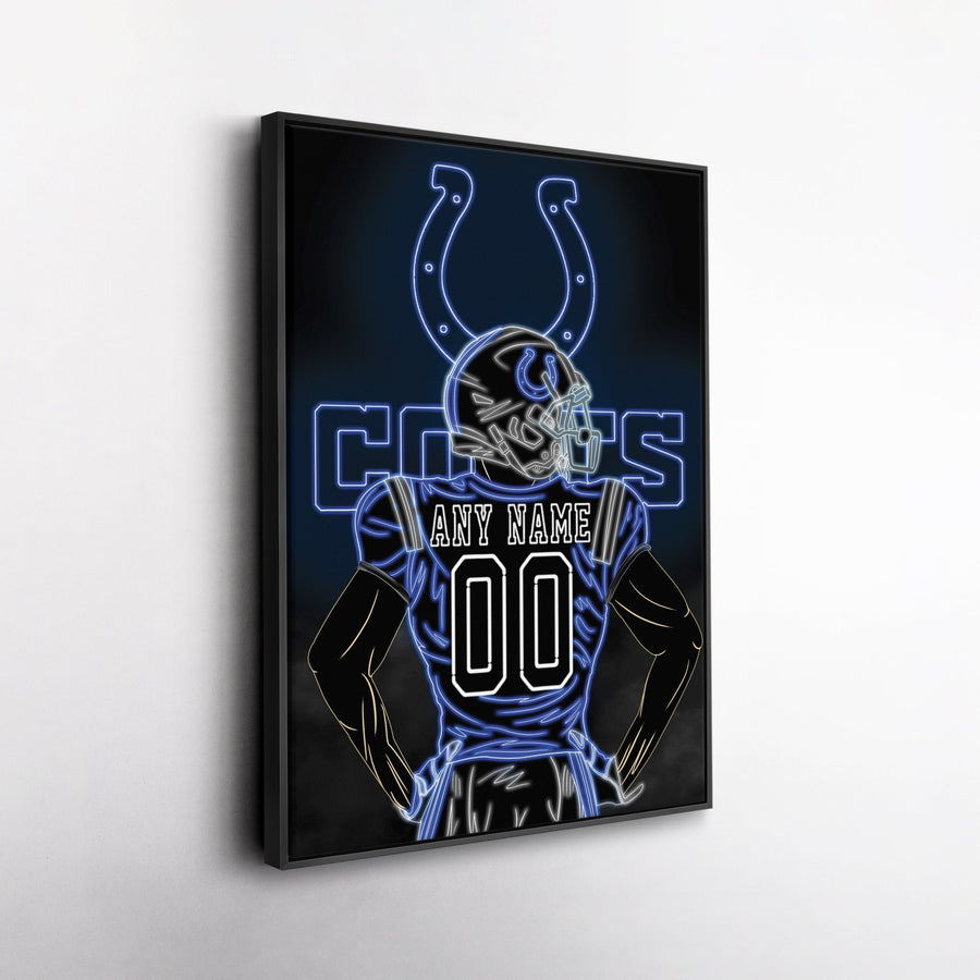 Indianapolis Colts Personalized Jersey Canvas | Neon Wall Art - CanvasNeon