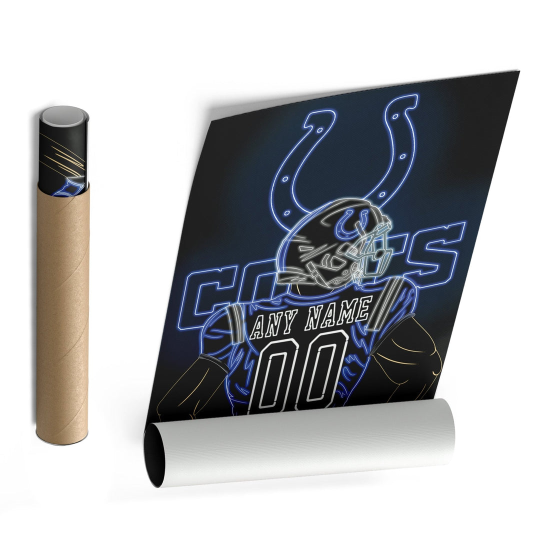 Indianapolis Colts Personalized Jersey Canvas | Neon Wall Art - CanvasNeon