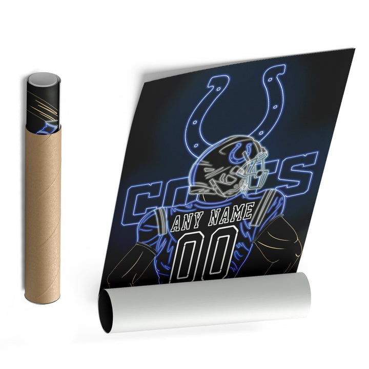 Indianapolis Colts Personalized Jersey Canvas | Neon Wall Art - CanvasNeon