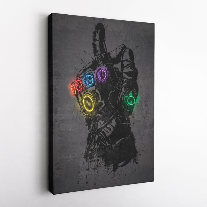 Infinity Gauntlet Canvas | Marvel Neon Wall Art - CanvasNeon