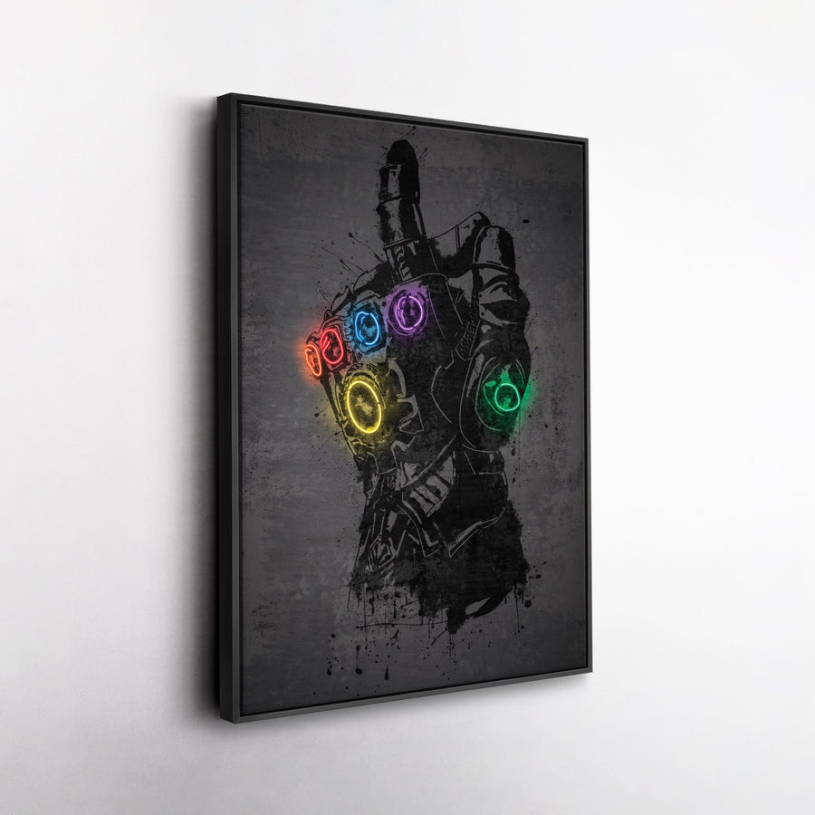 Infinity Gauntlet Canvas | Marvel Neon Wall Art - CanvasNeon