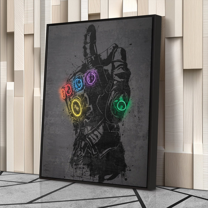 Infinity Gauntlet Canvas | Marvel Neon Wall Art - CanvasNeon