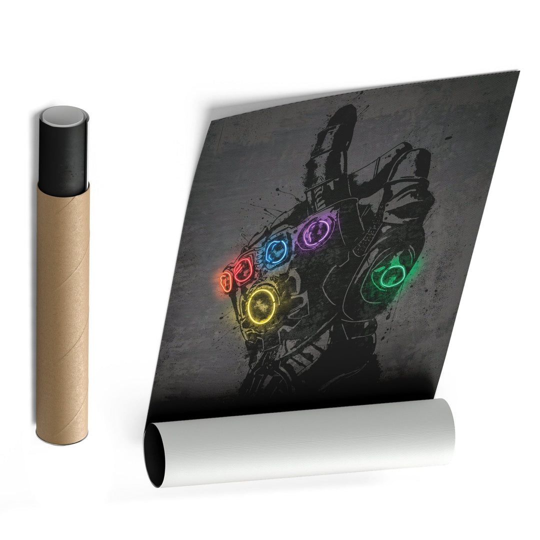 Infinity Gauntlet Canvas | Marvel Neon Wall Art - CanvasNeon