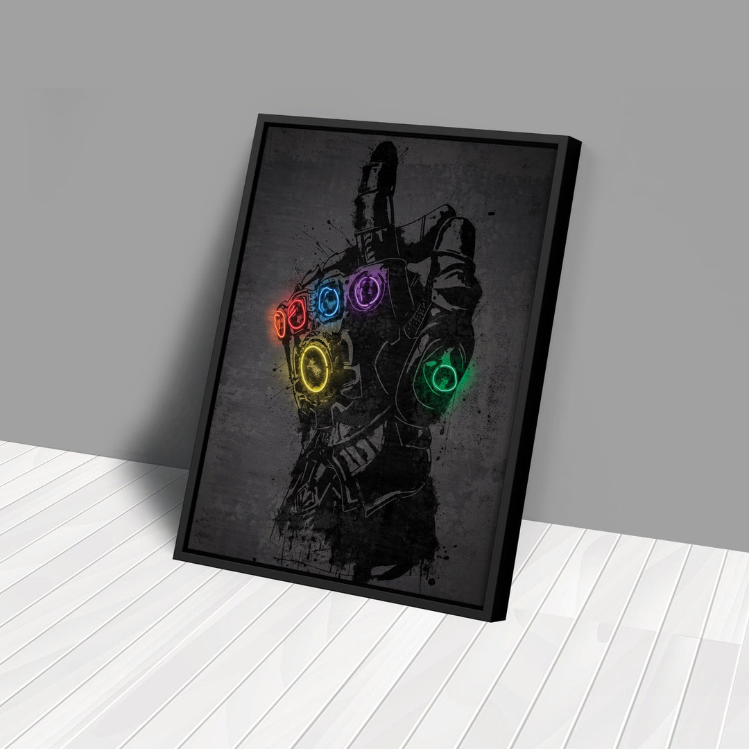 Infinity Gauntlet Canvas | Marvel Neon Wall Art - CanvasNeon