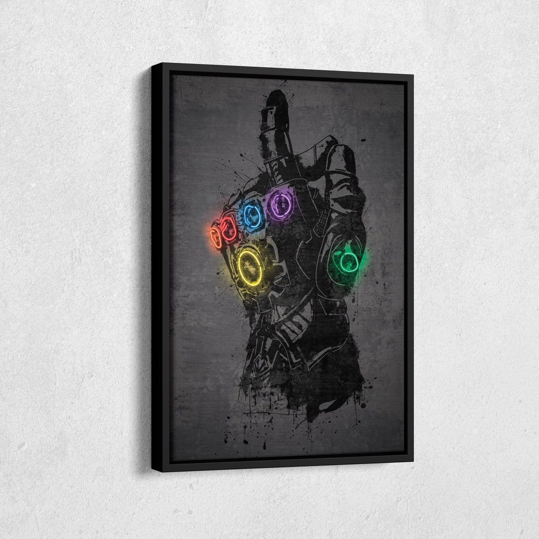 Infinity Gauntlet Canvas | Marvel Neon Wall Art - CanvasNeon