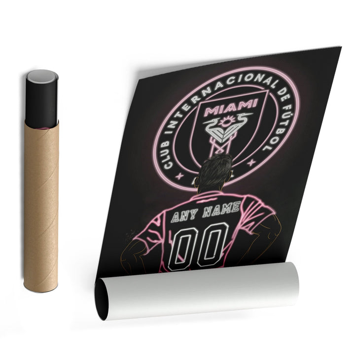 Inter Miami FC Personalized Jersey Canvas | Neon Wall Art - CanvasNeon