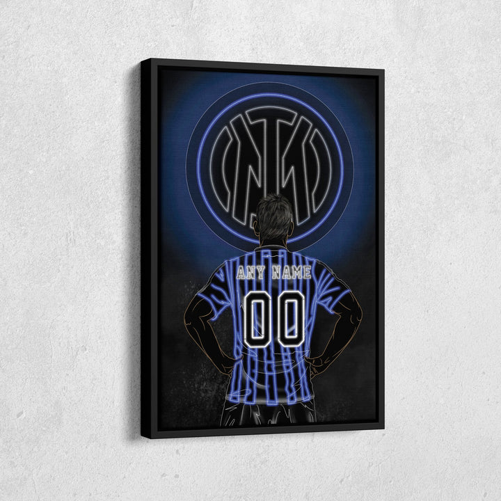 Inter Milan Personalized Jersey Canvas | Neon Wall Art - CanvasNeon