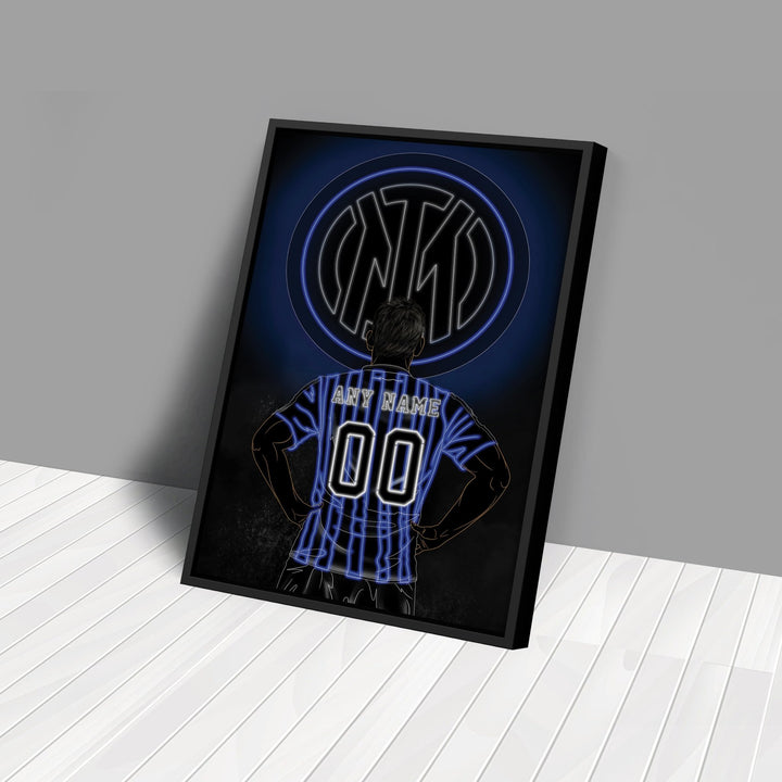 Inter Milan Personalized Jersey Canvas | Neon Wall Art - CanvasNeon