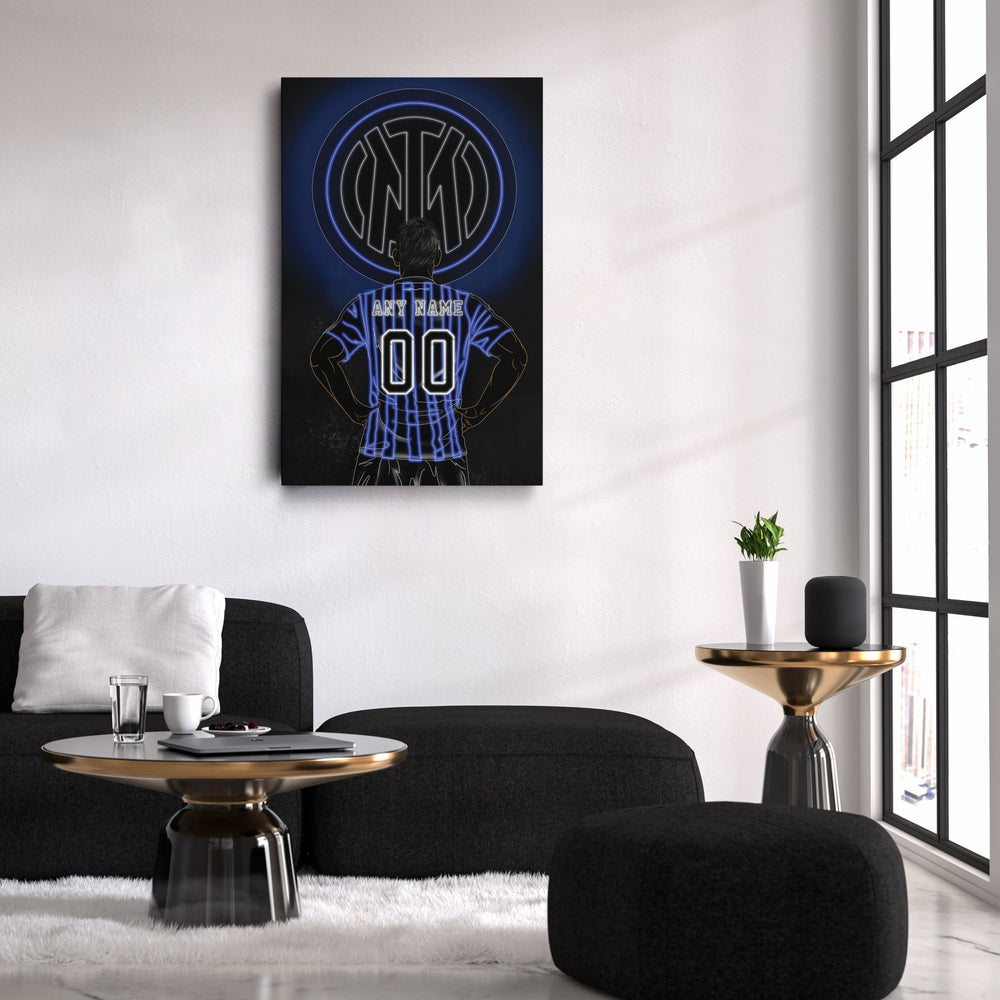 Inter Milan Personalized Jersey Canvas | Neon Wall Art - CanvasNeon