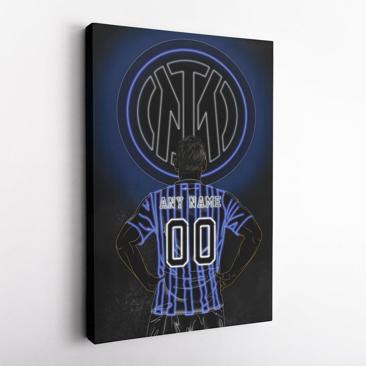 Inter Milan Personalized Jersey Canvas | Neon Wall Art - CanvasNeon