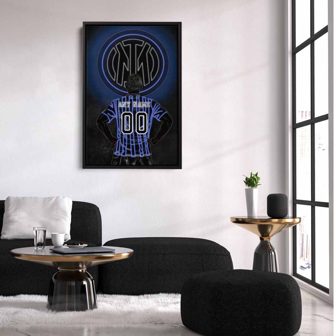 Inter Milan Personalized Jersey Canvas | Neon Wall Art - CanvasNeon