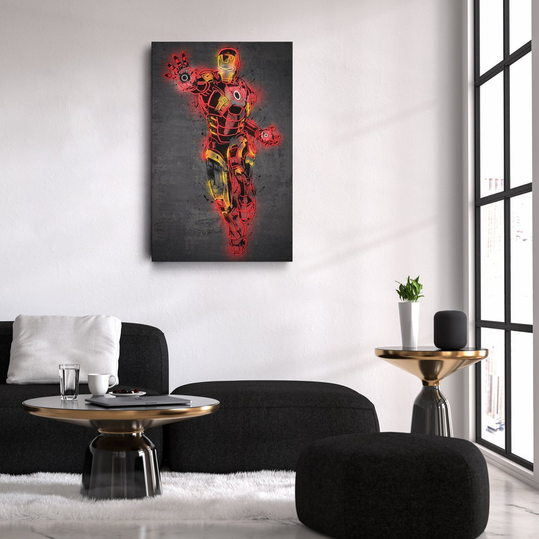 Iron Man Canvas | Marvel Neon Wall Art - CanvasNeon