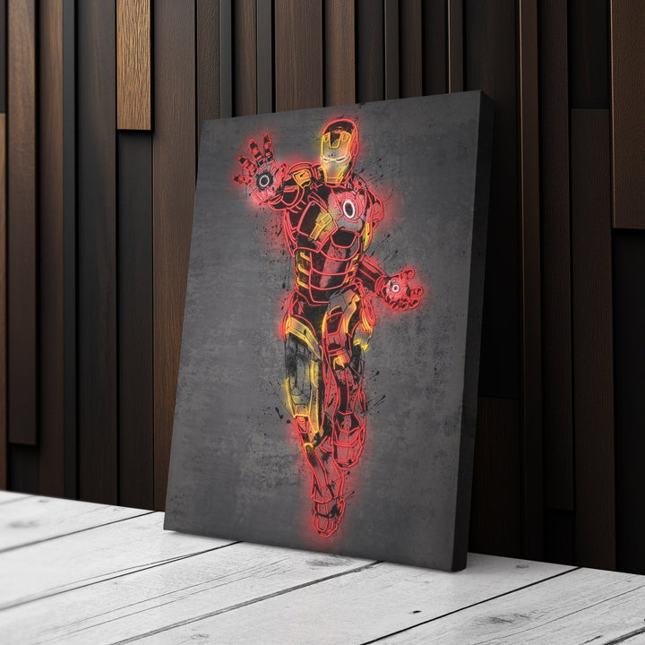 Iron Man Canvas | Marvel Neon Wall Art - CanvasNeon