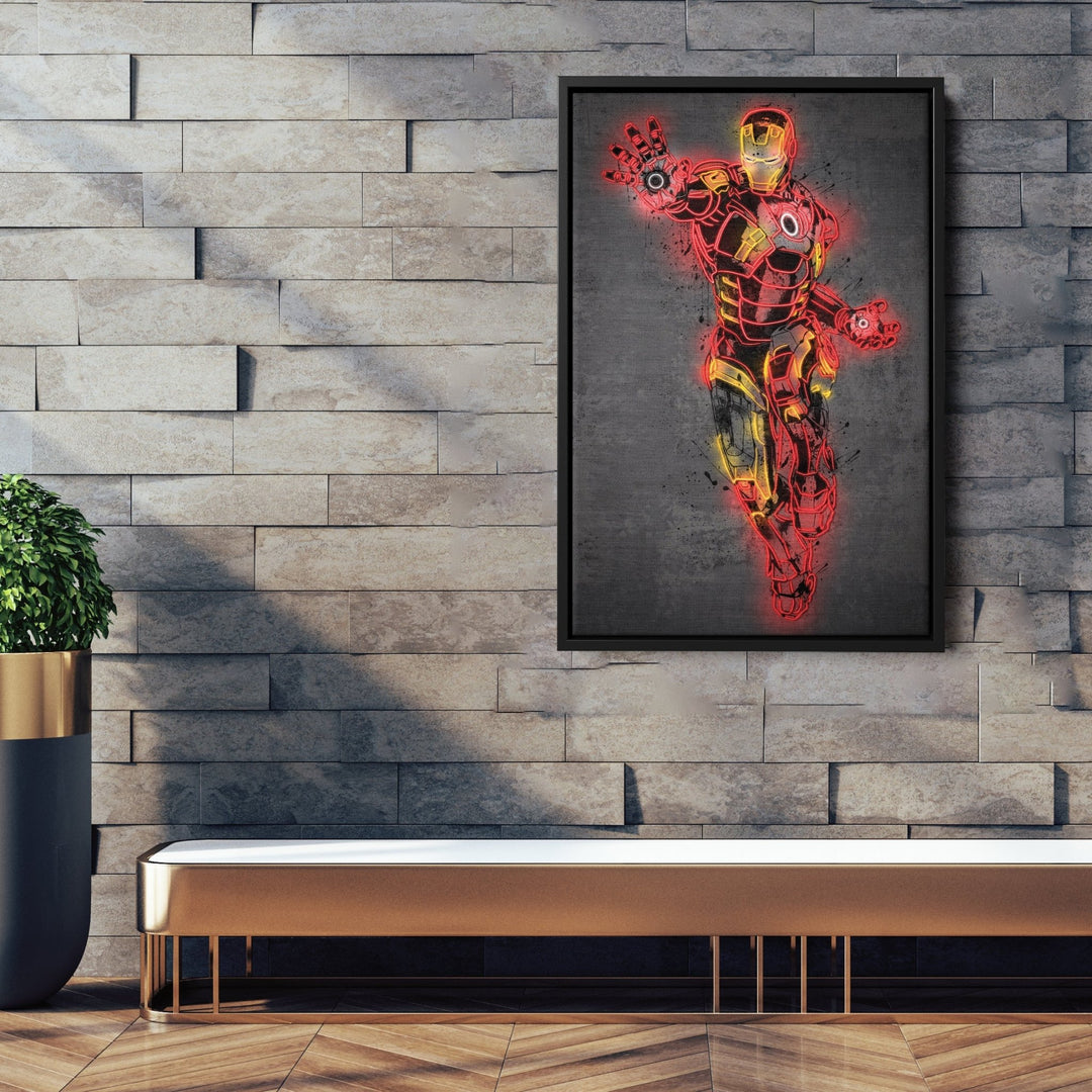 Iron Man Canvas | Marvel Neon Wall Art - CanvasNeon