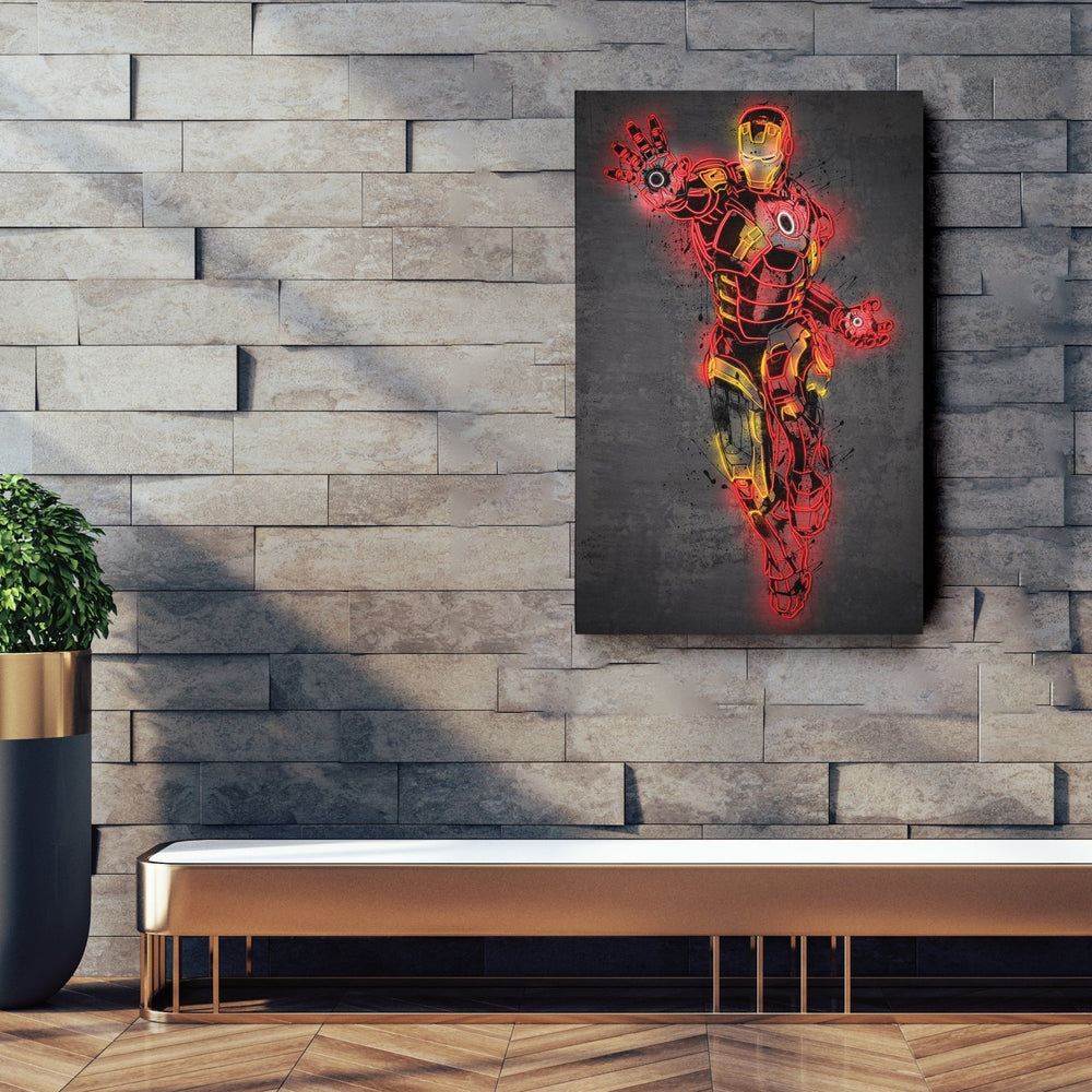 Iron Man Canvas | Marvel Neon Wall Art - CanvasNeon