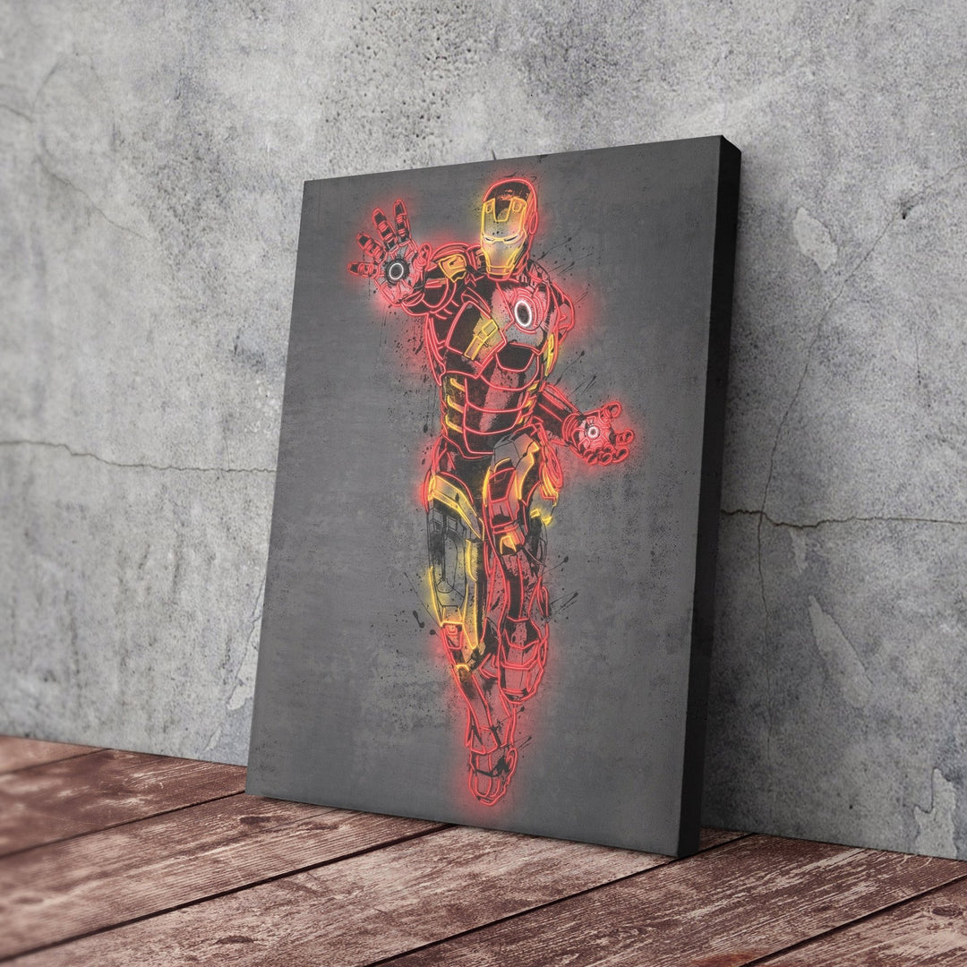 Iron Man Canvas | Marvel Neon Wall Art - CanvasNeon