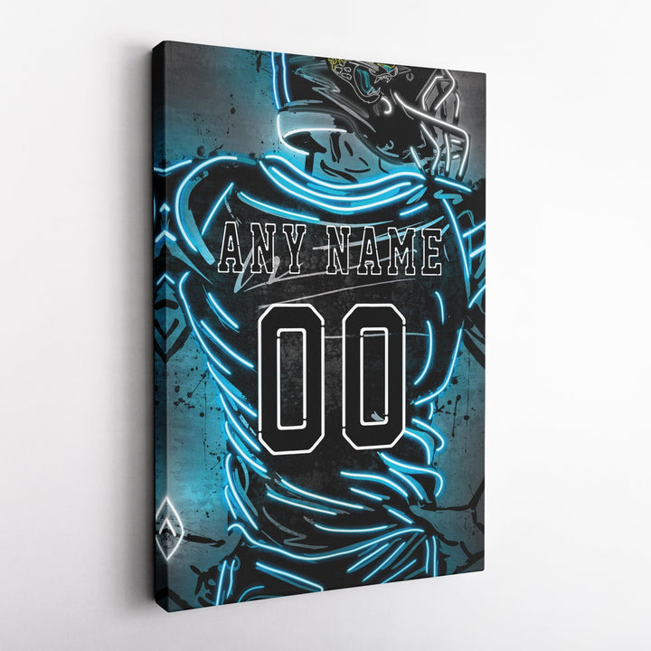 Jacksonville Jaguars Custom Jersey Canvas | Neon Wall Art - CanvasNeon