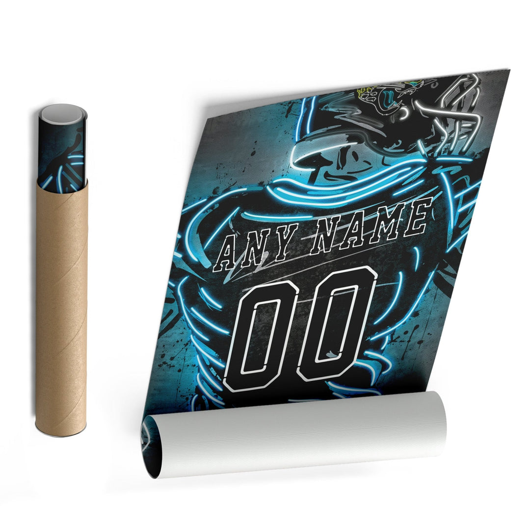 Jacksonville Jaguars Custom Jersey Canvas | Neon Wall Art - CanvasNeon