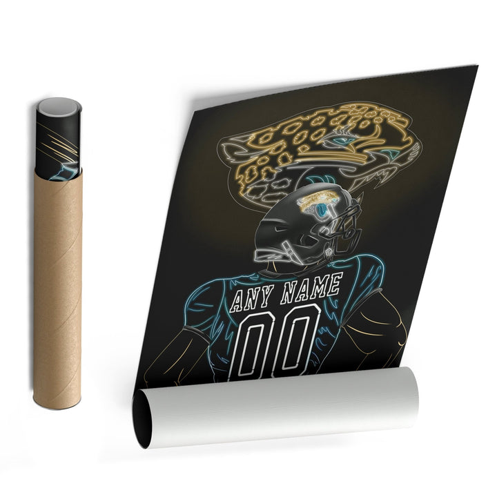 Jacksonville Jaguars Personalized Jersey Canvas | Neon Wall Art - CanvasNeon