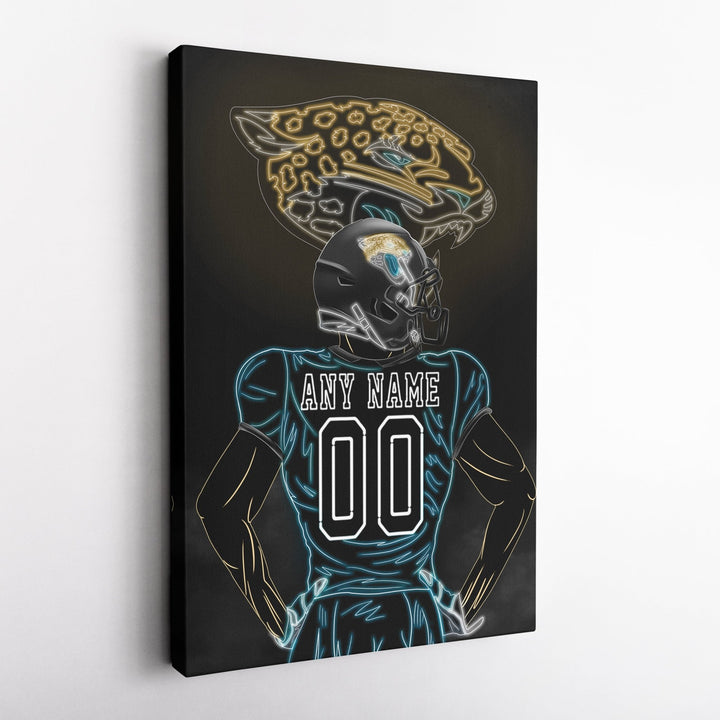 Jacksonville Jaguars Personalized Jersey Canvas | Neon Wall Art - CanvasNeon