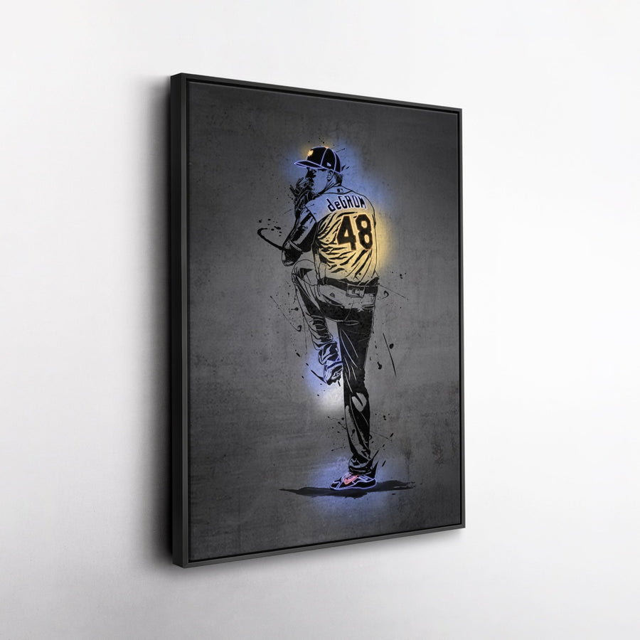 Jacob deGrom Neon Canvas Art | Modern Wall Decor for Mets Fans - CanvasNeon