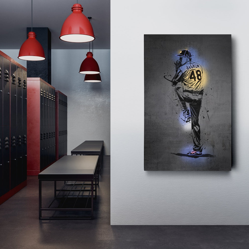 Jacob deGrom Neon Canvas Art | Modern Wall Decor for Mets Fans - CanvasNeon